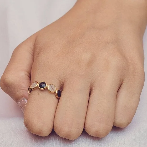 14K Yellow Gold Moonstone Ring