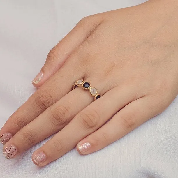 14K Yellow Gold Moonstone Ring