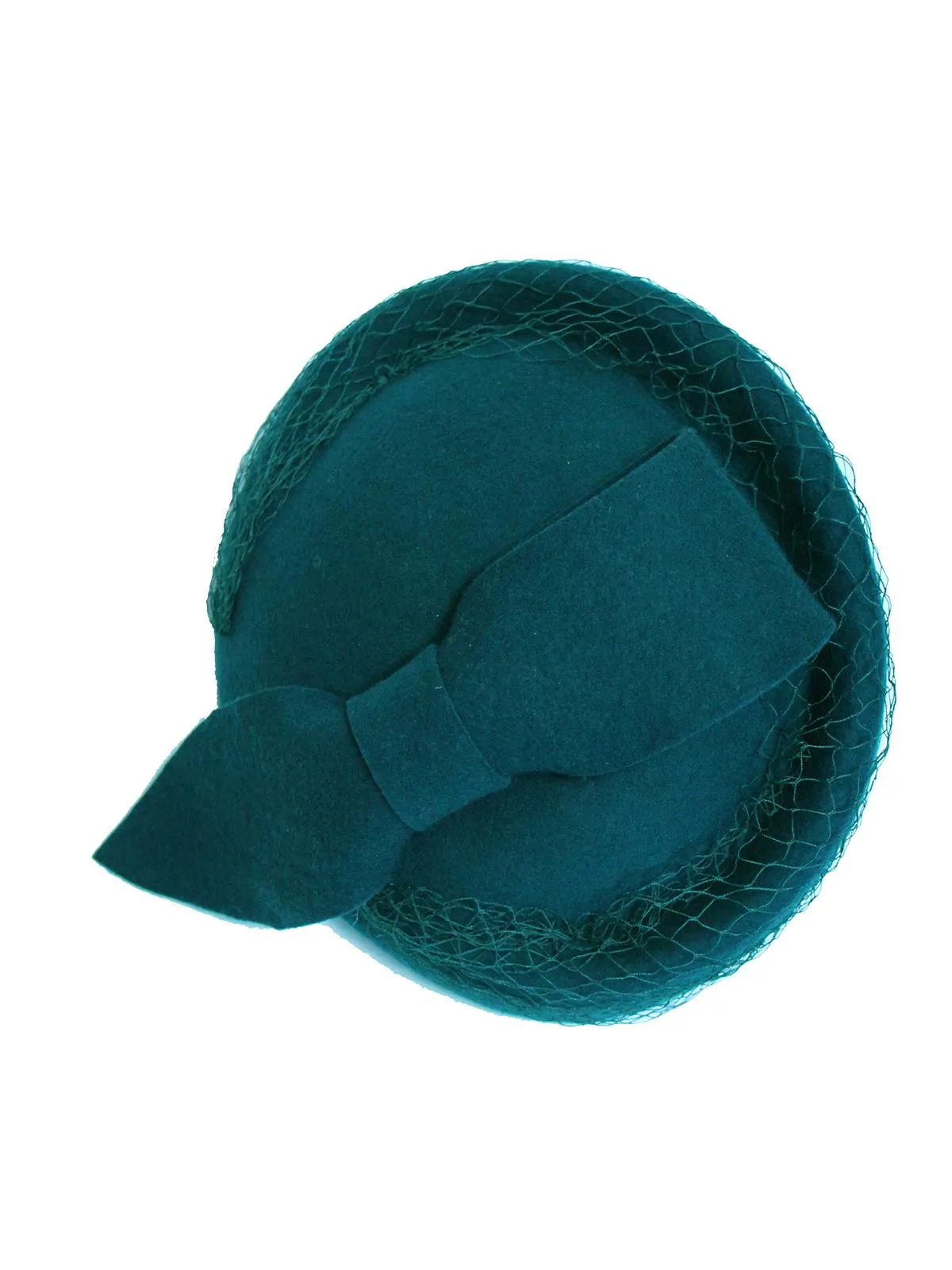 1940s Style Teal Loop Decor Pillbox Hat