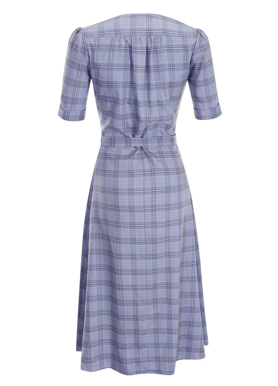 1940s Vintage Lumber Jill Check Day Dress in Blue