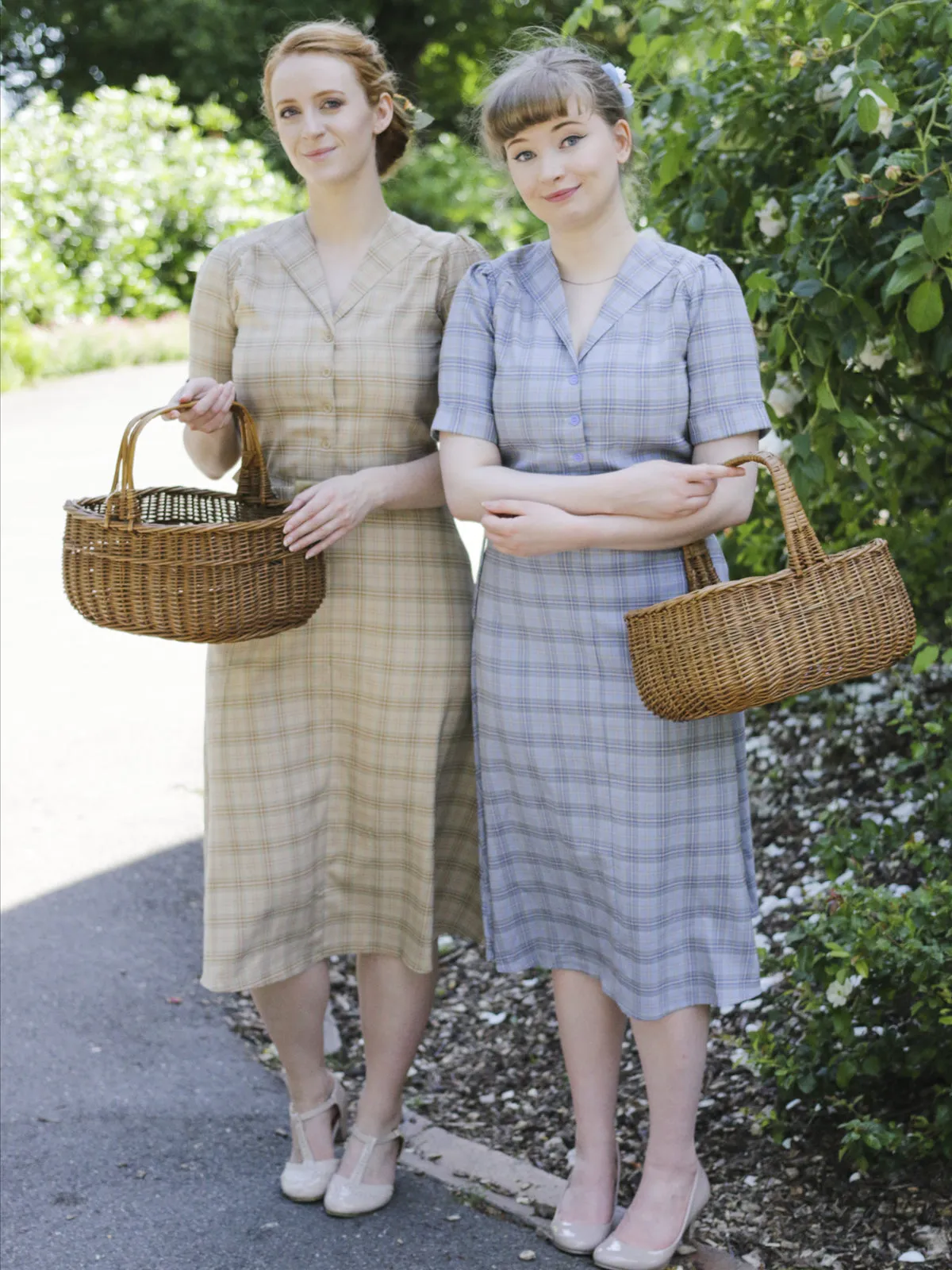 1940s Vintage Lumber Jill Check Day Dress in Blue