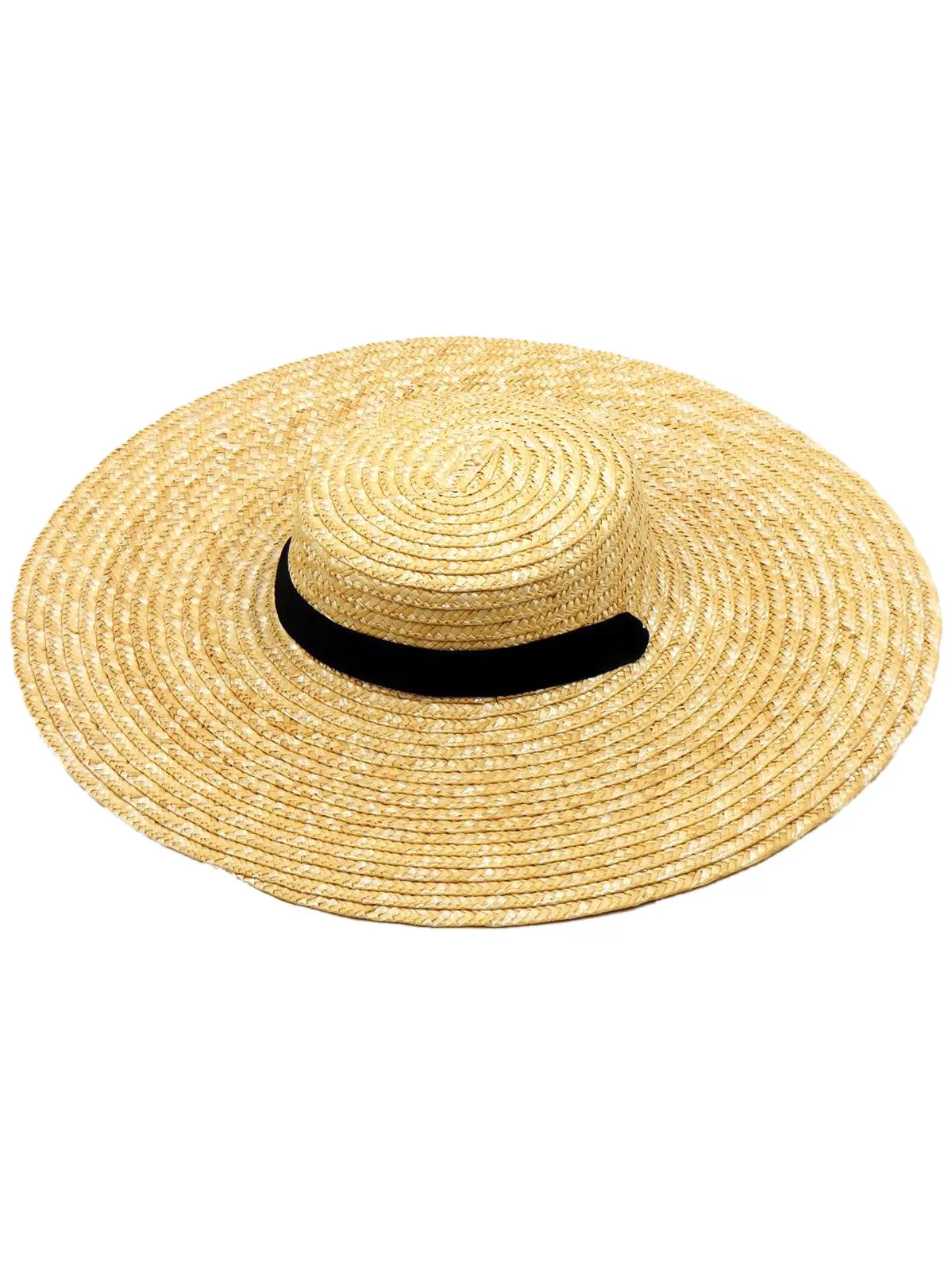 1940s Vintage Style Straw Hat With Ribbon Ties