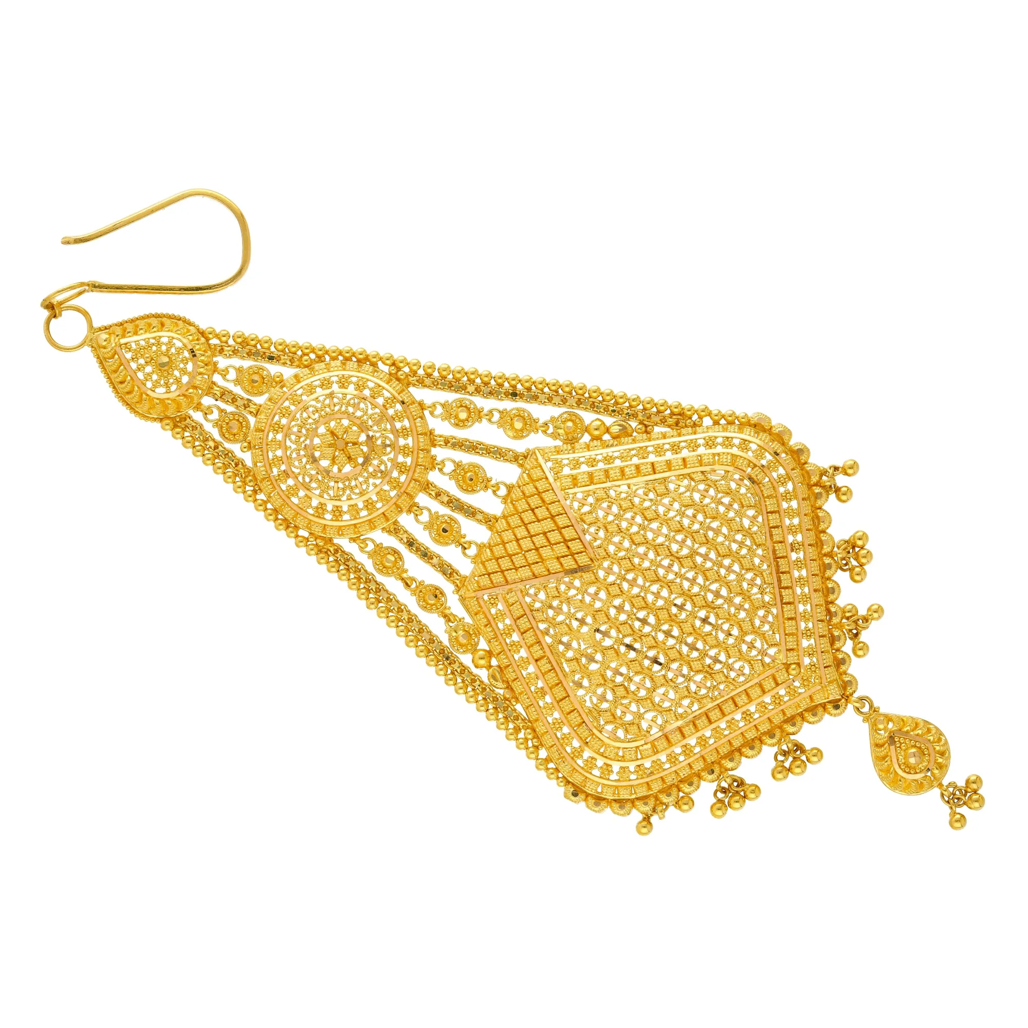 22K Yellow Gold Beaded Filigree Tikka (36.6gm)