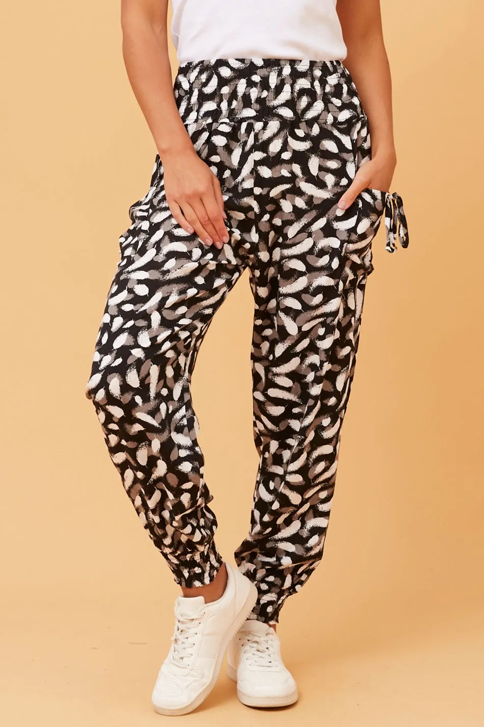 ABSTRACT PRINT HAREM PANTS