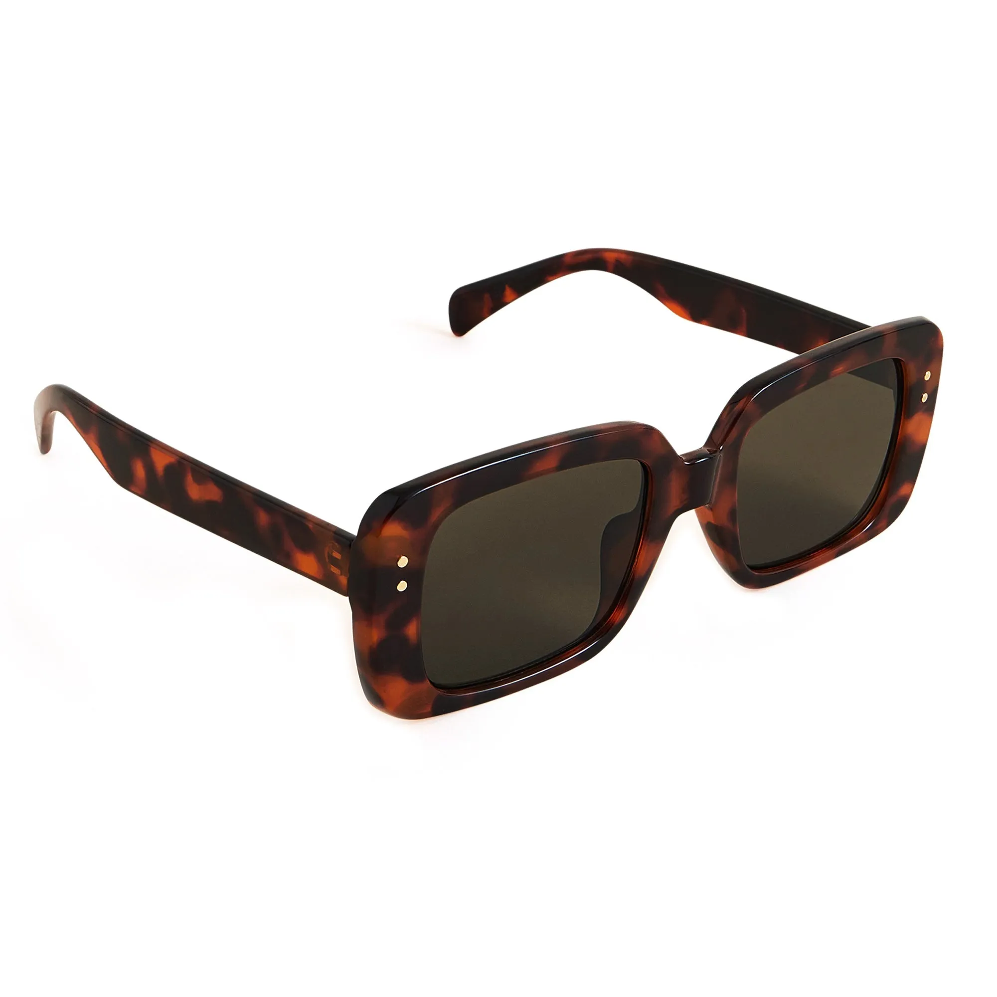 Accessorize London Women's Oversized Tortoiseshell Rectangle Sunglasses