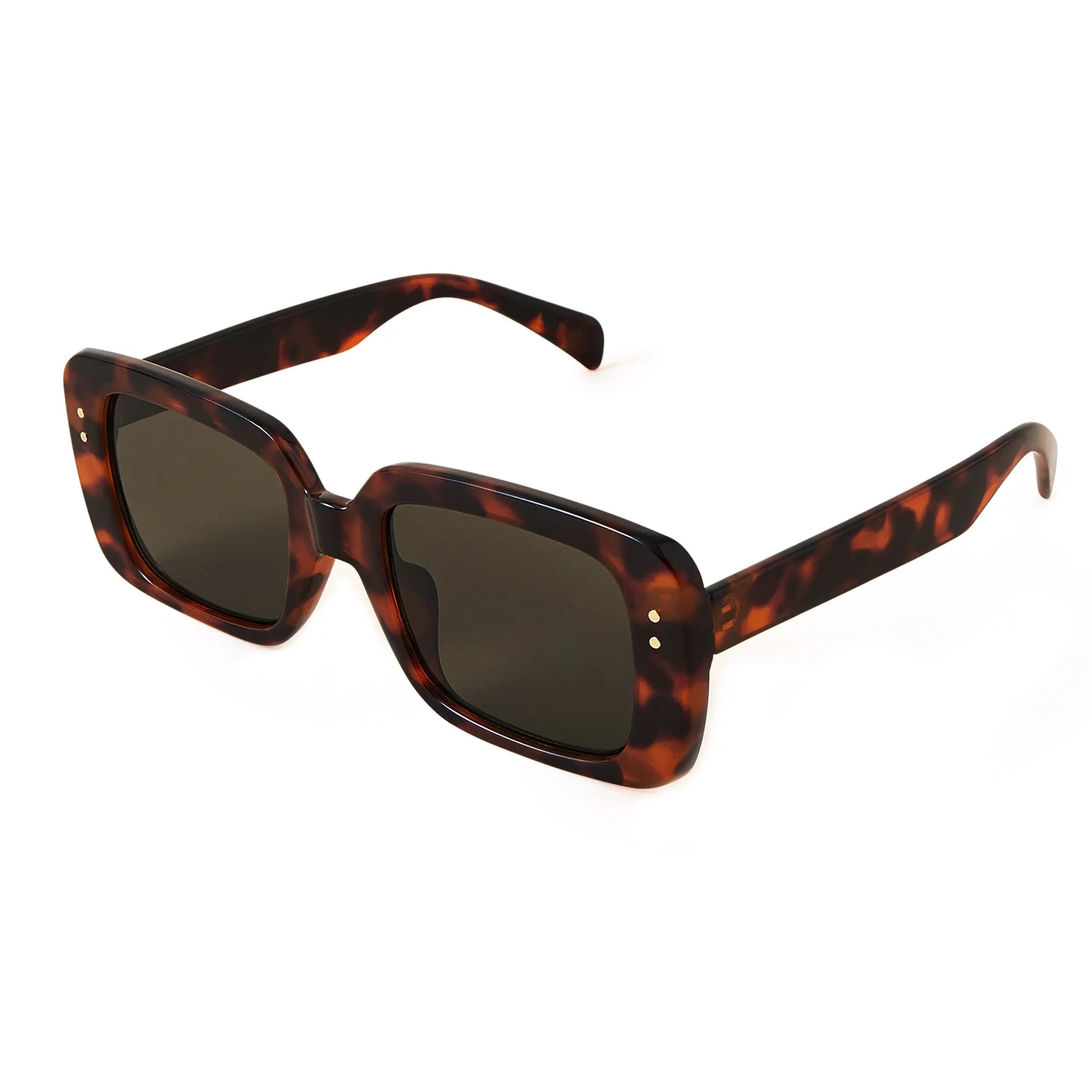 Accessorize London Women's Oversized Tortoiseshell Rectangle Sunglasses