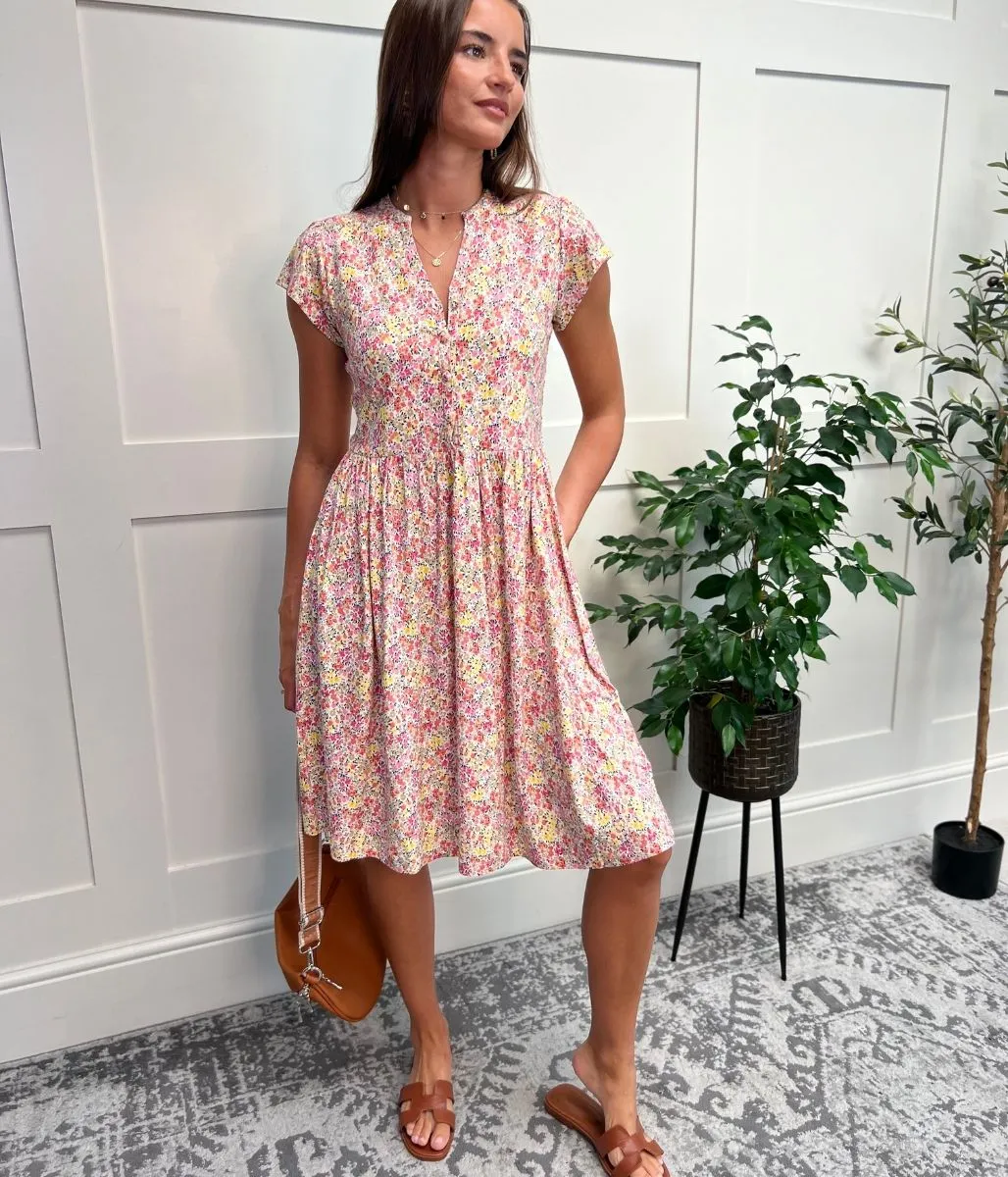 Amber Ditsy Floral Jersey Dress