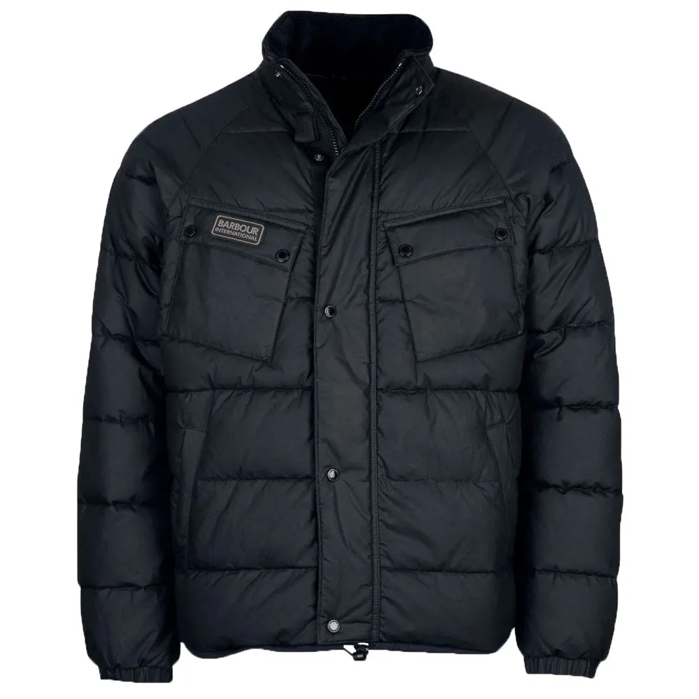 Barbour International Mens Transmission Hoxton Baffle Wax Jacket - Black