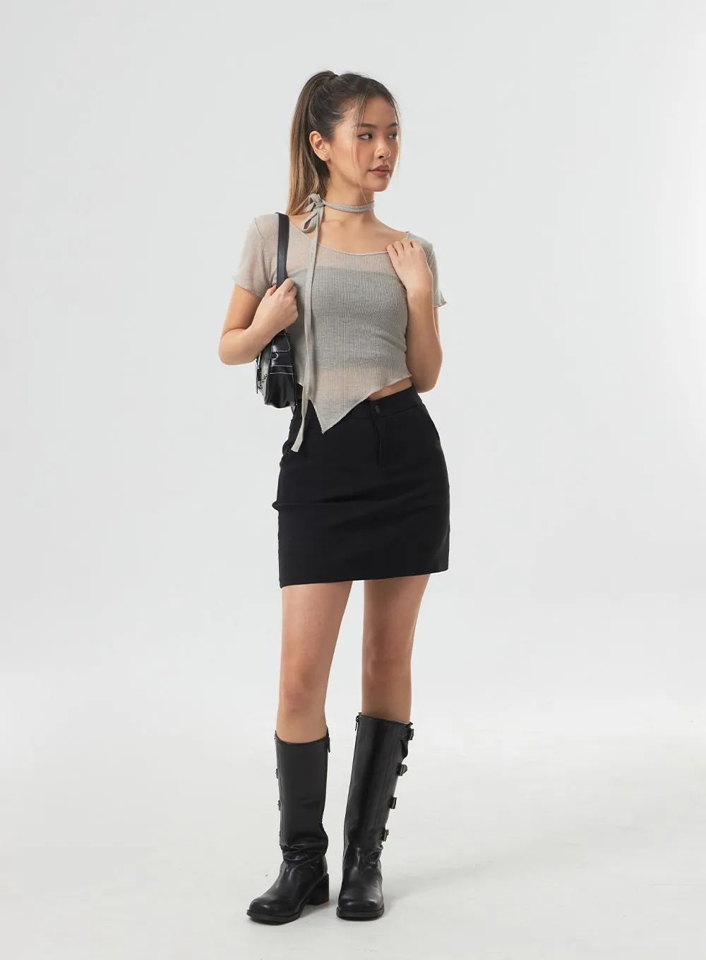 Basic High Waist Mini Skirt CM331