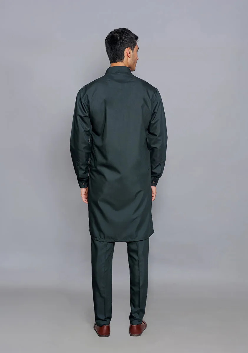 Basic Poly Viscose Ebony Slim Fit Suit