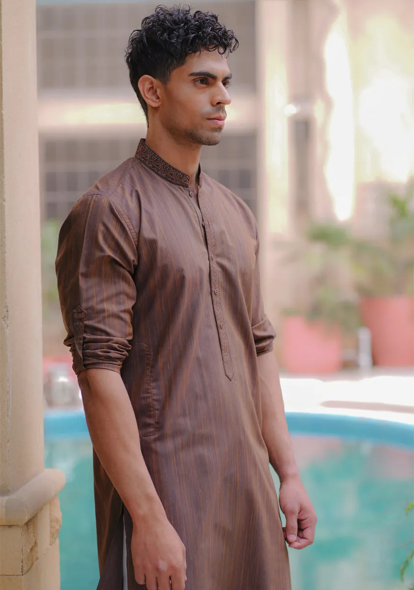 Basic Poly Viscose Mustang Slim Fit Kurta