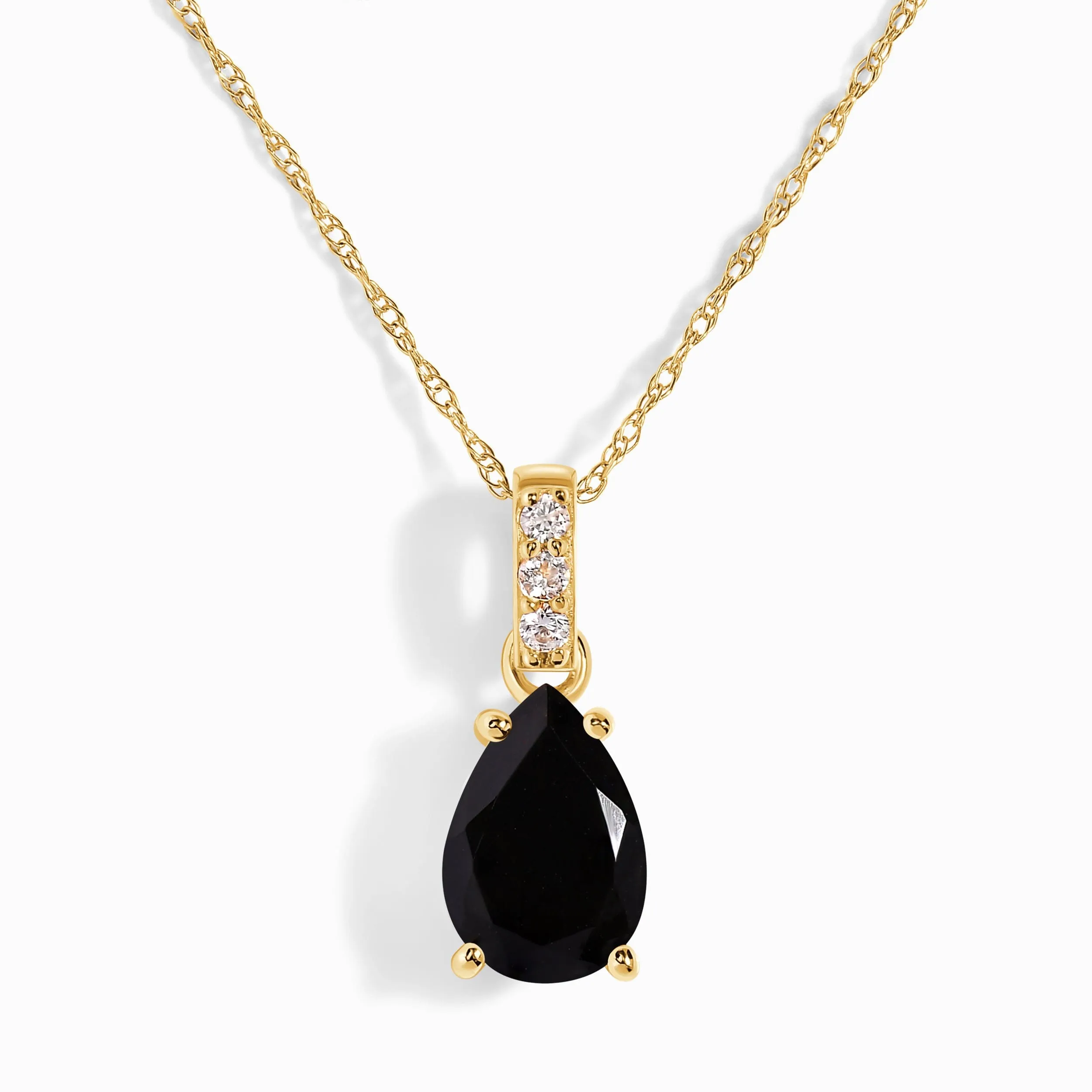 Black Onyx Diamond Necklace Sway - December Birthstone