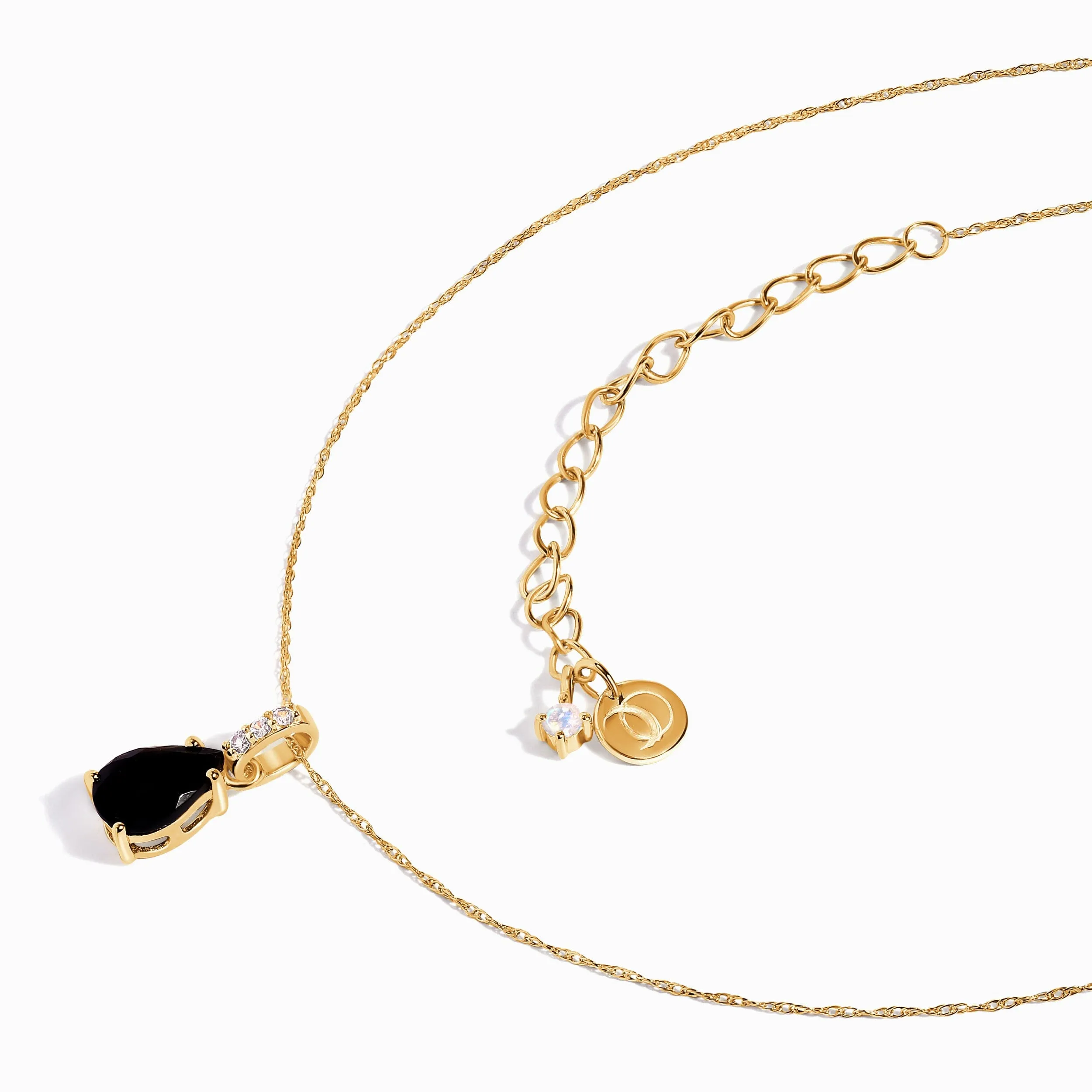 Black Onyx Diamond Necklace Sway - December Birthstone