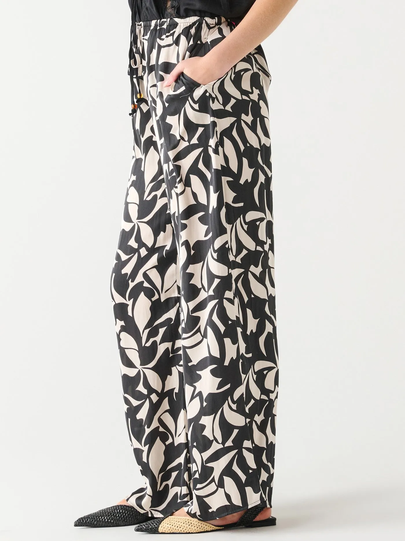 BLACK TAPE Printed Satin Wide Leg Pant