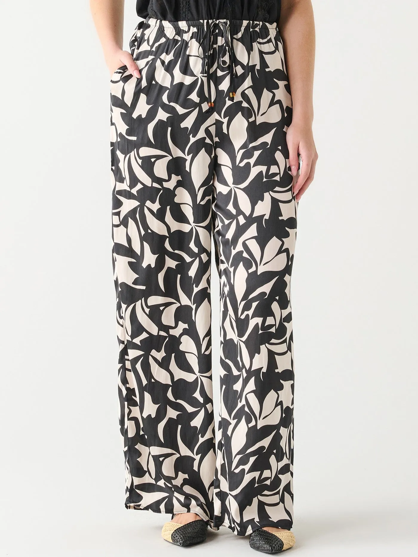 BLACK TAPE Printed Satin Wide Leg Pant