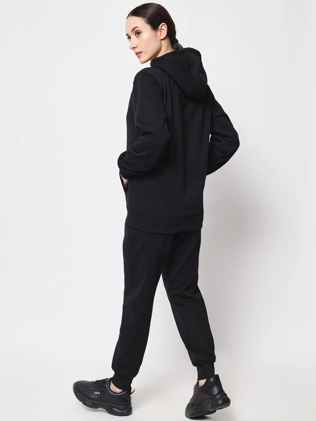 Black Thermal Co-ord Set (Hoodie and Jogger Combo)