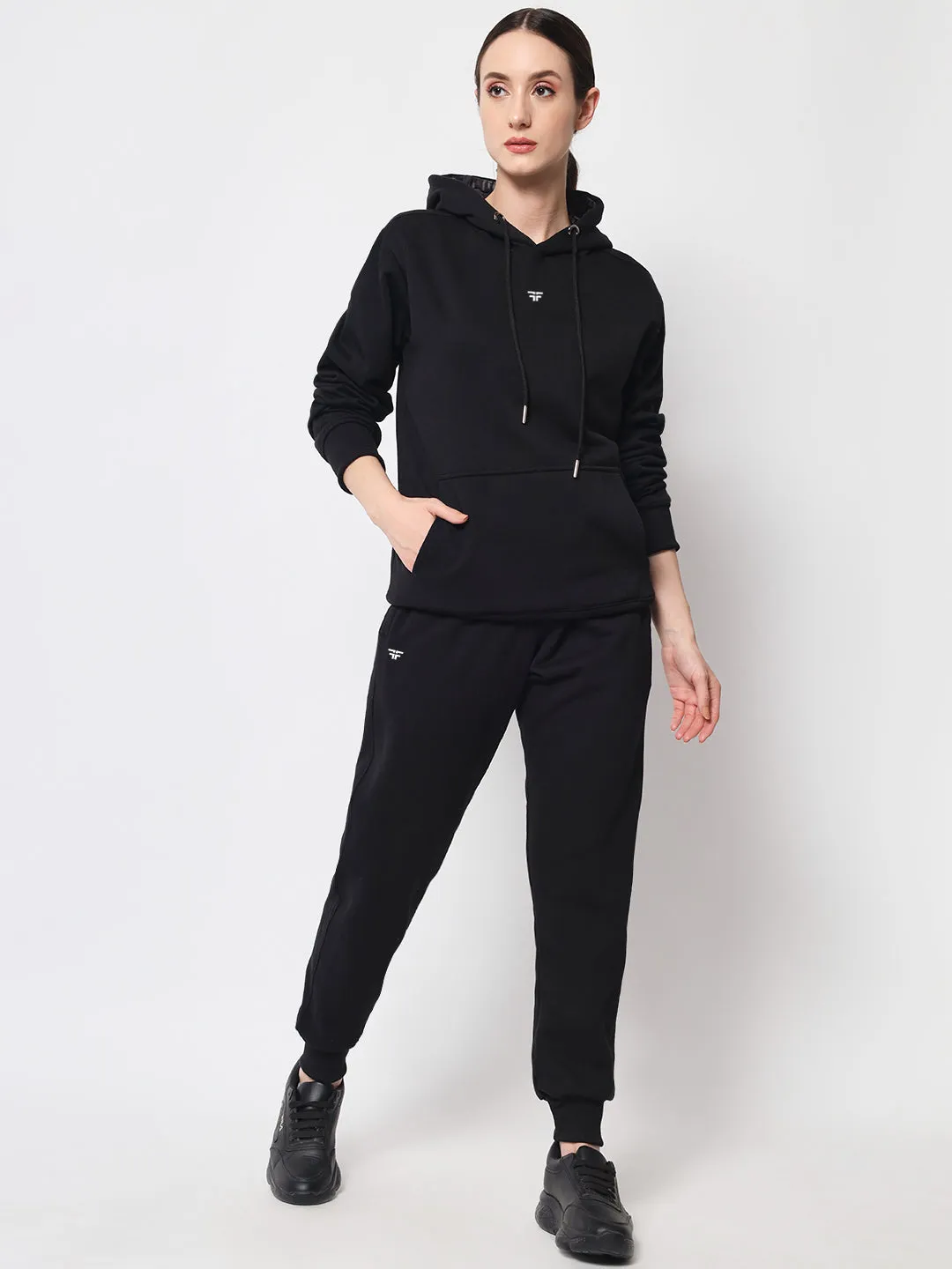 Black Thermal Co-ord Set (Hoodie and Jogger Combo)