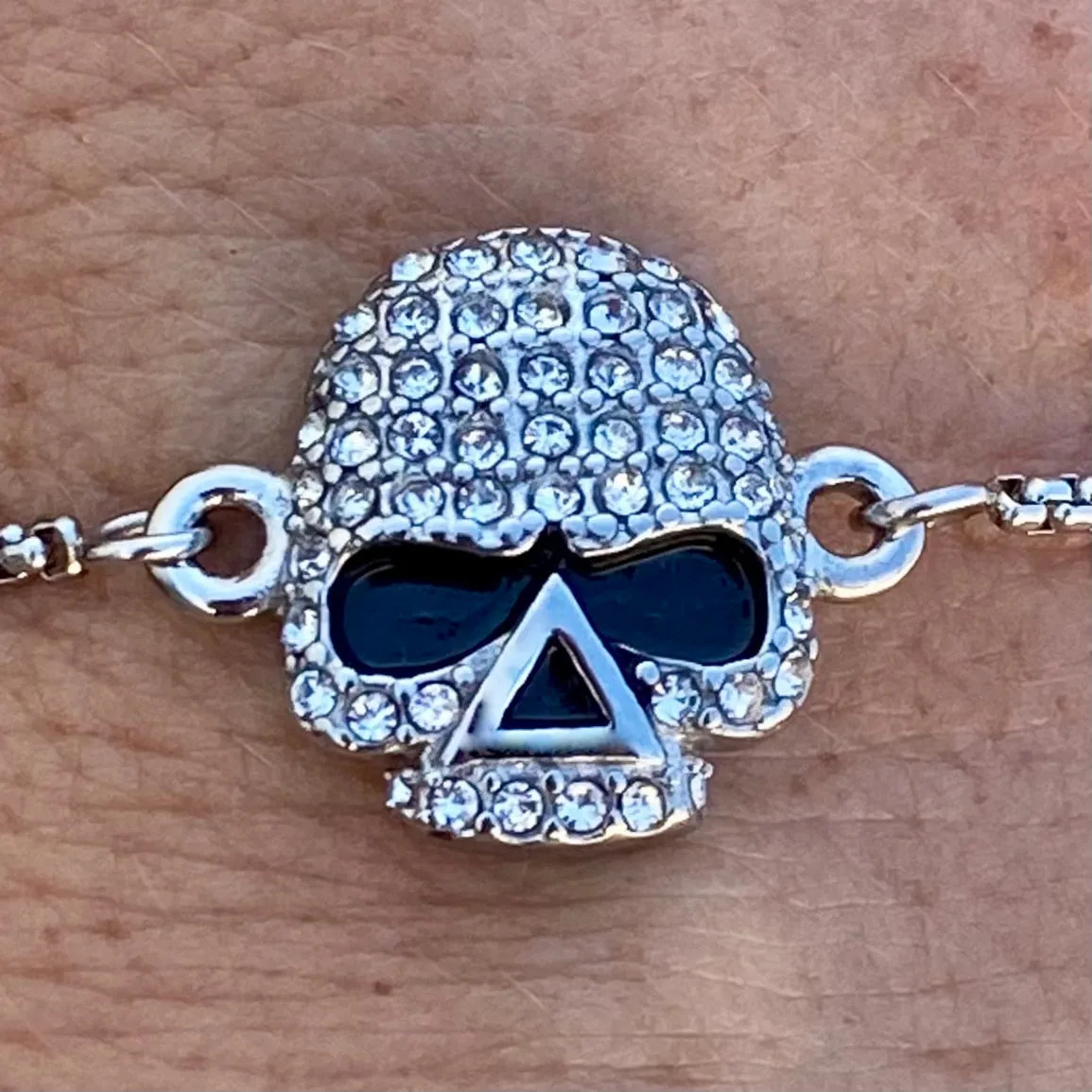 Bling Skull - White Stone - Bracelet - 2595B