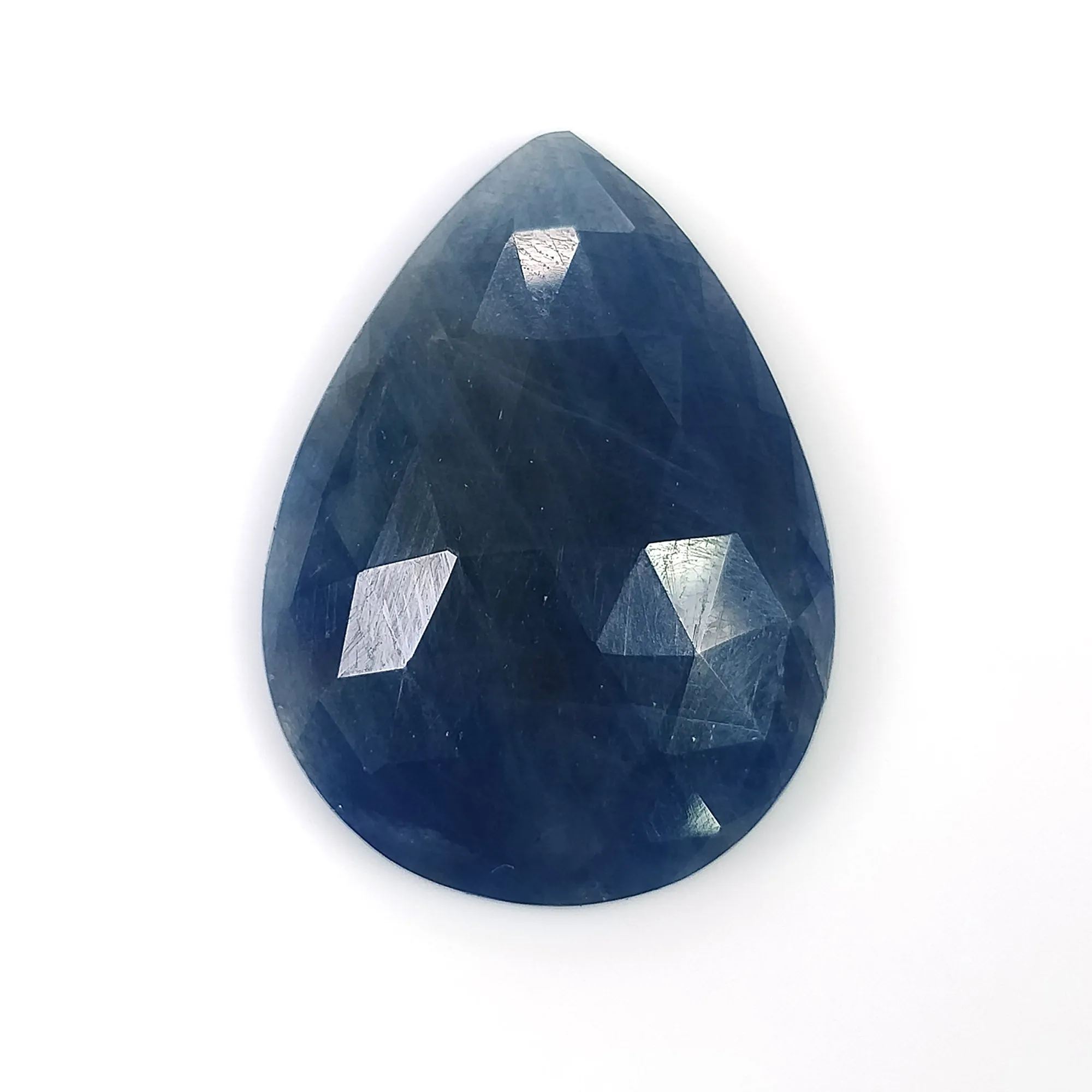 BLUE SAPPHIRE Gemstone Rose Cut : 17.50cts Natural Untreated Unheated Sapphire Pear Shape 23*12mm (With Video)