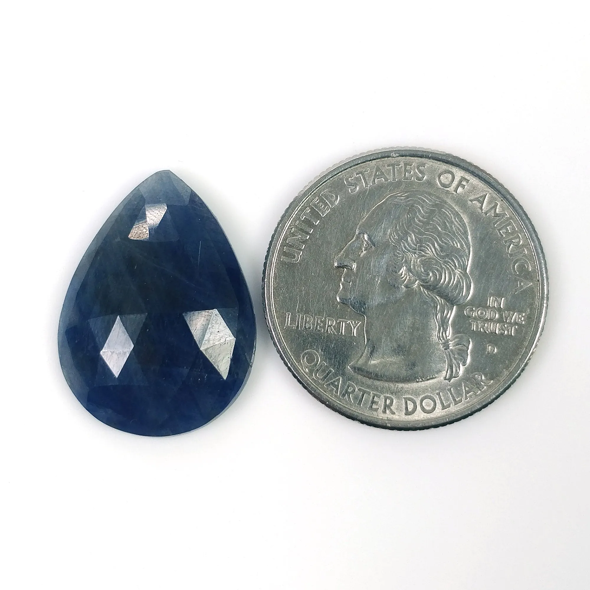 BLUE SAPPHIRE Gemstone Rose Cut : 17.50cts Natural Untreated Unheated Sapphire Pear Shape 23*12mm (With Video)