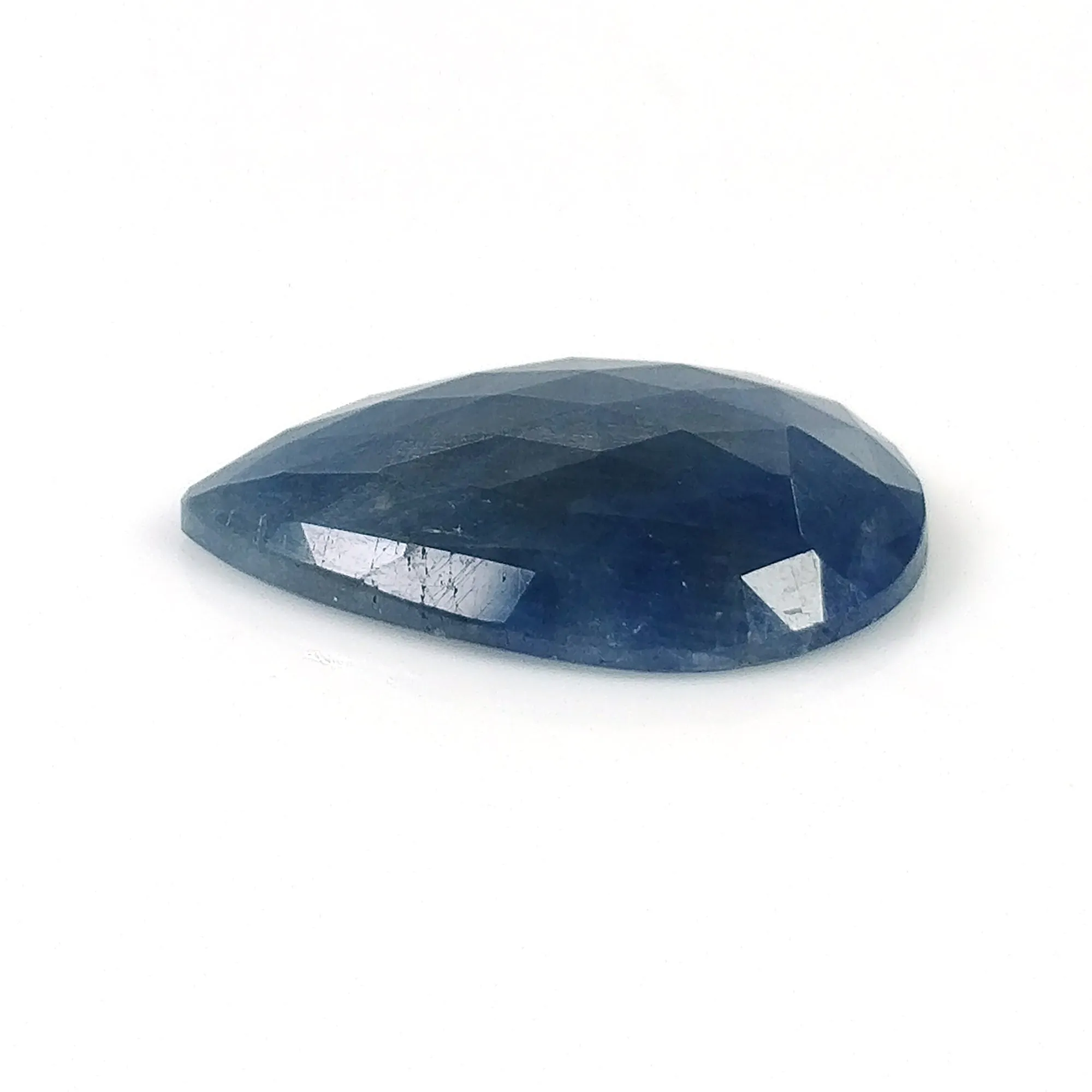 BLUE SAPPHIRE Gemstone Rose Cut : 17.50cts Natural Untreated Unheated Sapphire Pear Shape 23*12mm (With Video)