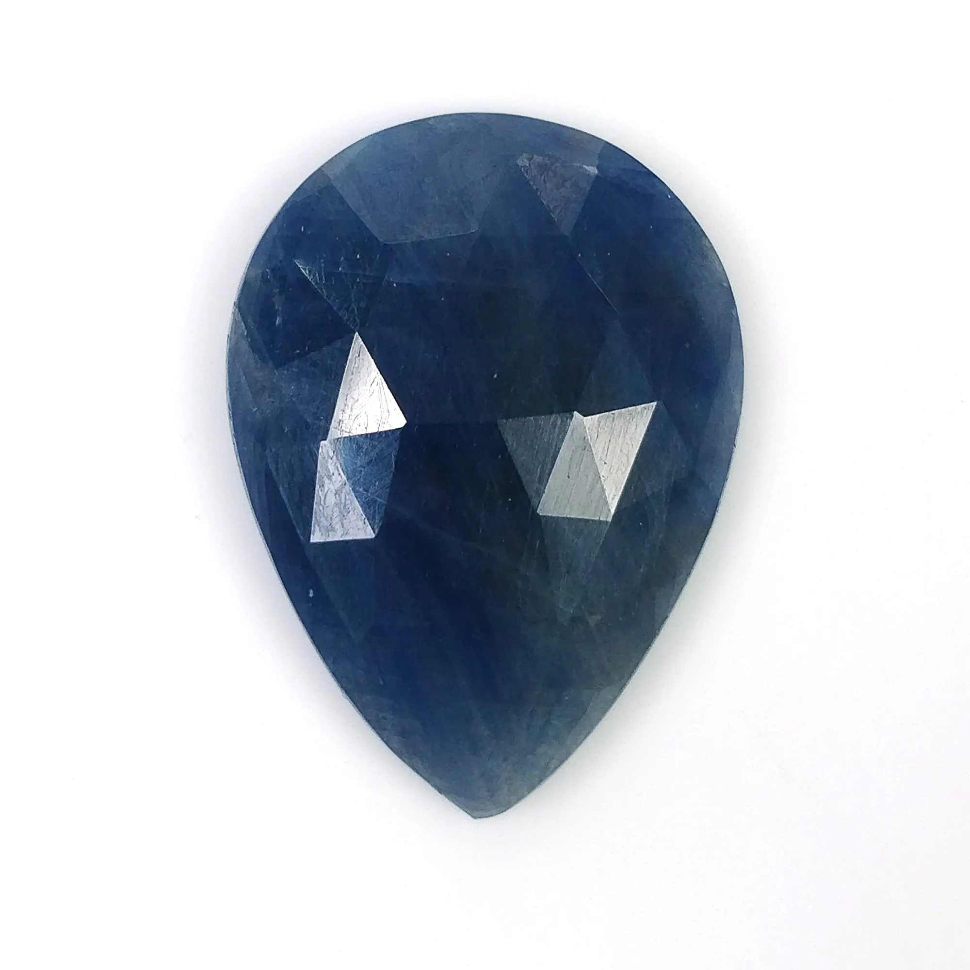 BLUE SAPPHIRE Gemstone Rose Cut : 17.50cts Natural Untreated Unheated Sapphire Pear Shape 23*12mm (With Video)