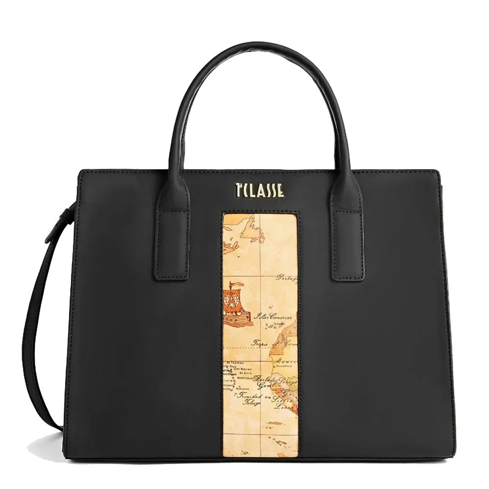 Borsa Donna a Mano 1A Classe Alviero Martini linea Geo Joy in Tessuto Gommato Nero GZ30