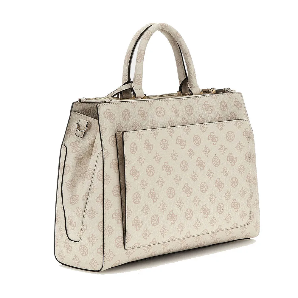 Borsa Donna a Mano GUESS Linea Nelka Colore Cream Logo