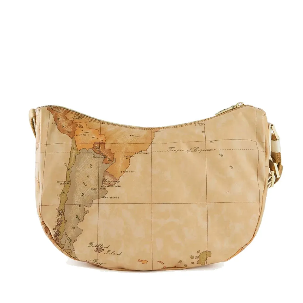 Borsa Mezzaluna Media 1A Classe Alviero Martini linea Soft Atlantic Geo Classic e Avorio GZ76