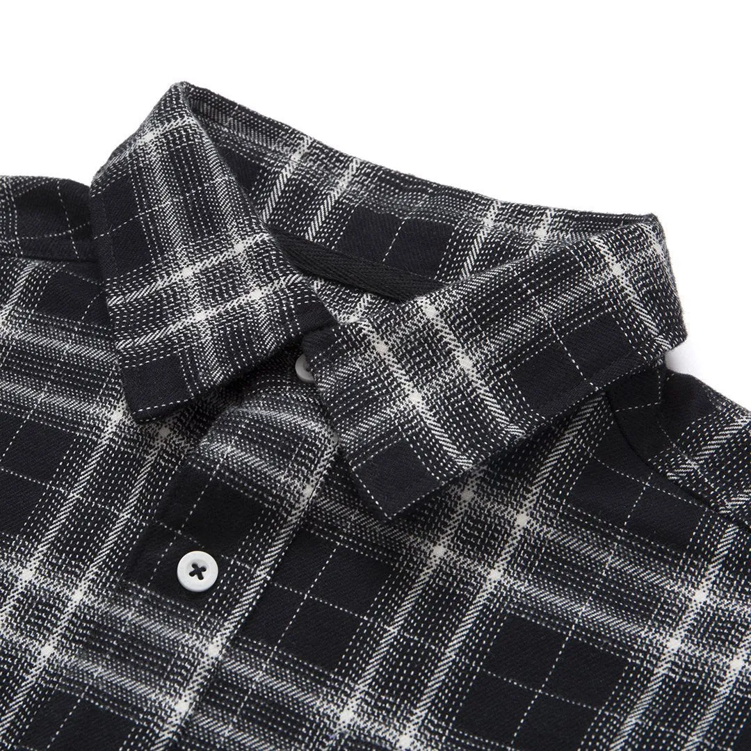 CHEMISE HUF WO CROP FLANNEL BLACK