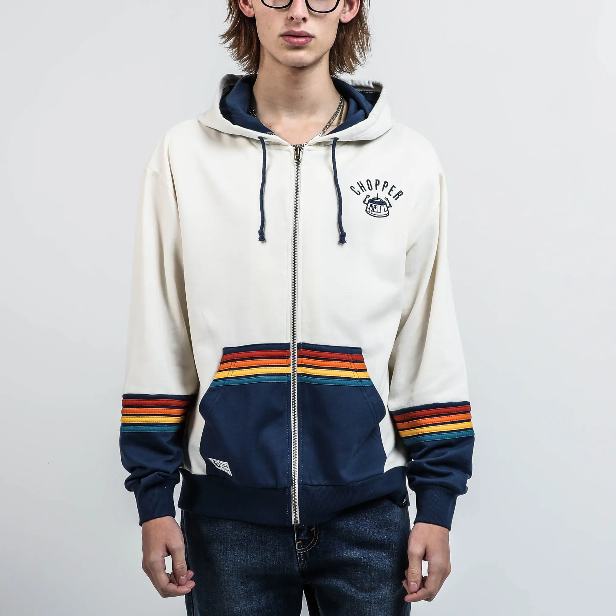 Chopper Retro Stripe Zip-Up Hoodie