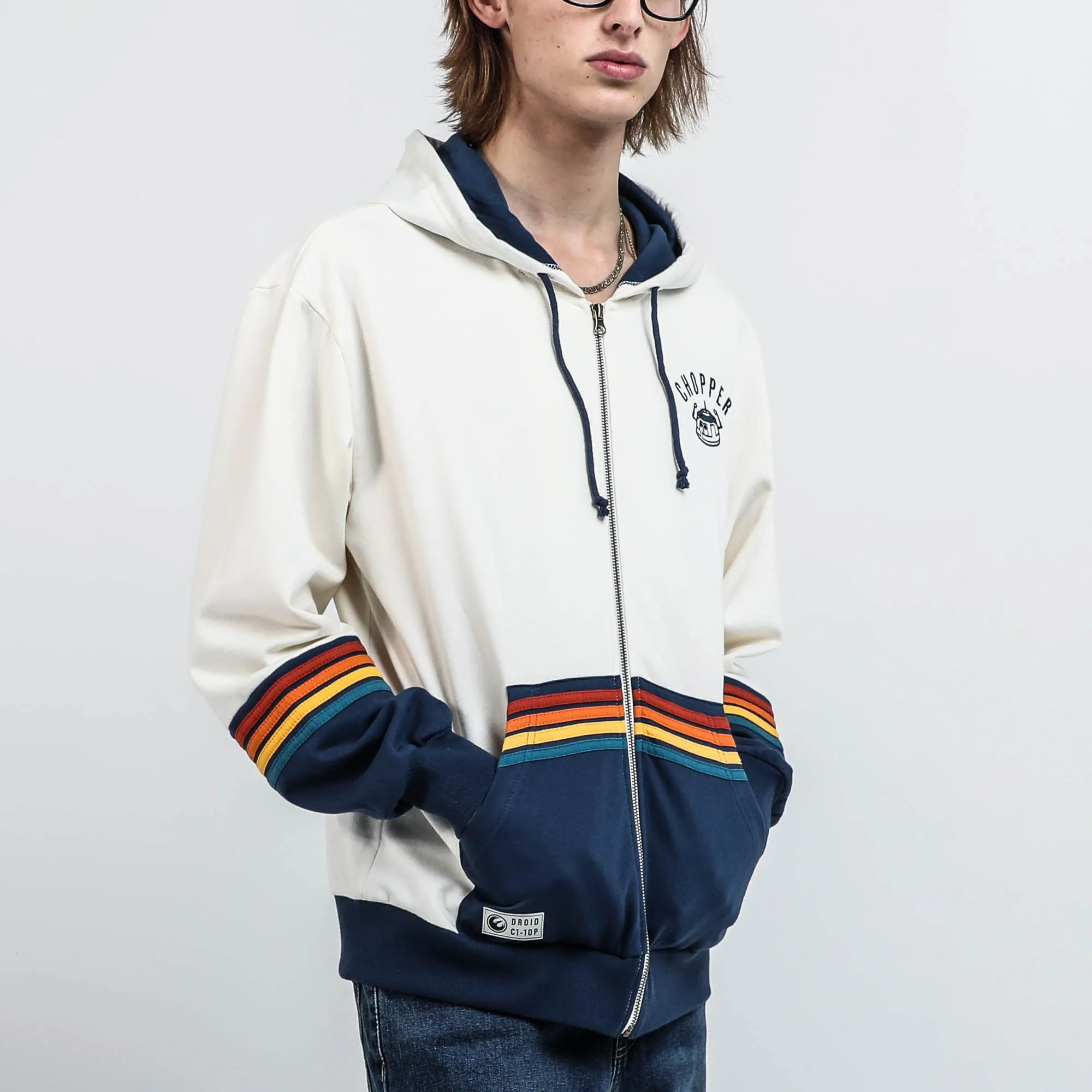 Chopper Retro Stripe Zip-Up Hoodie