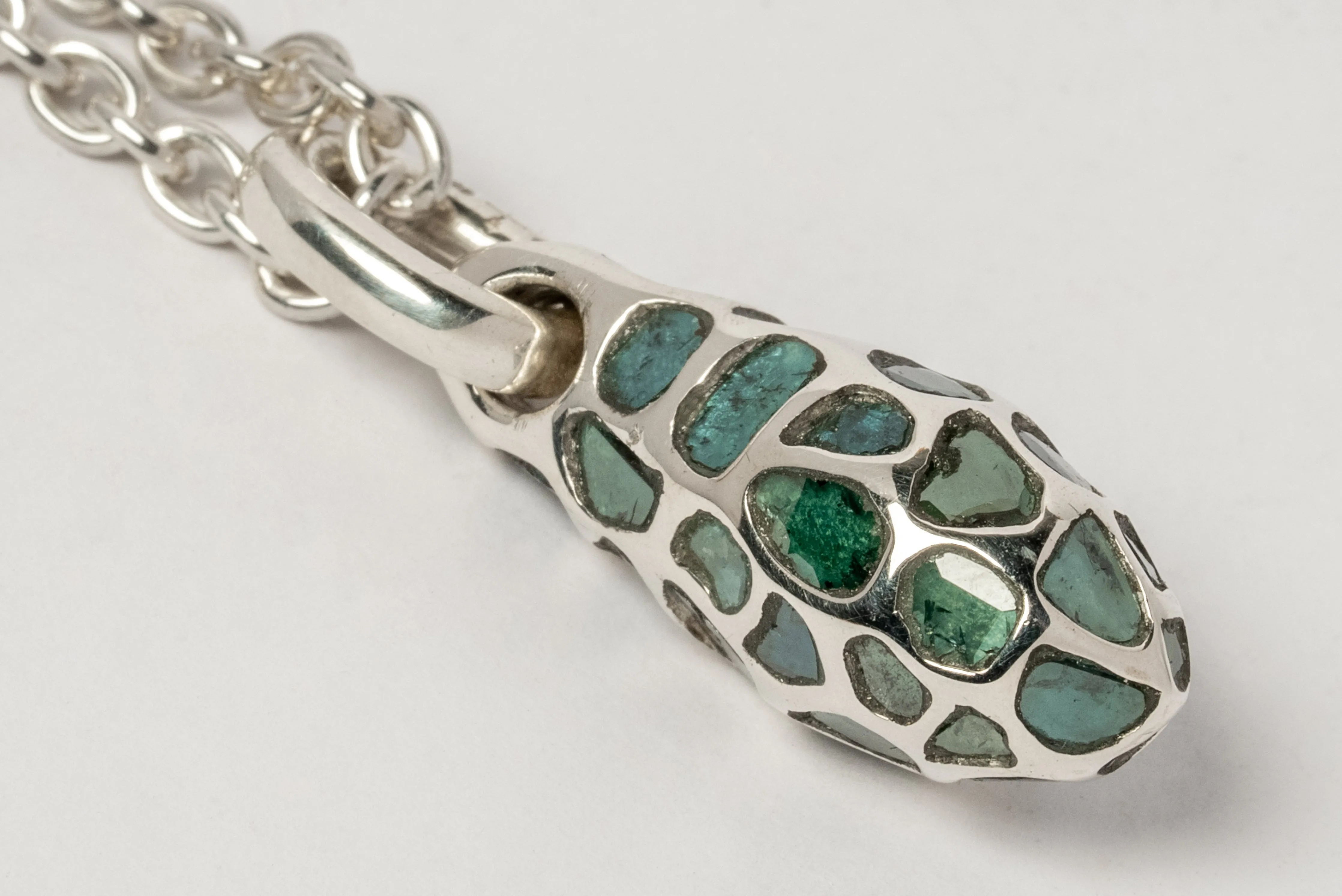 Chrysalis Necklace (Nympha, Mega Pavé, Blue Diamond Slabs, No.1, PA BDIA)