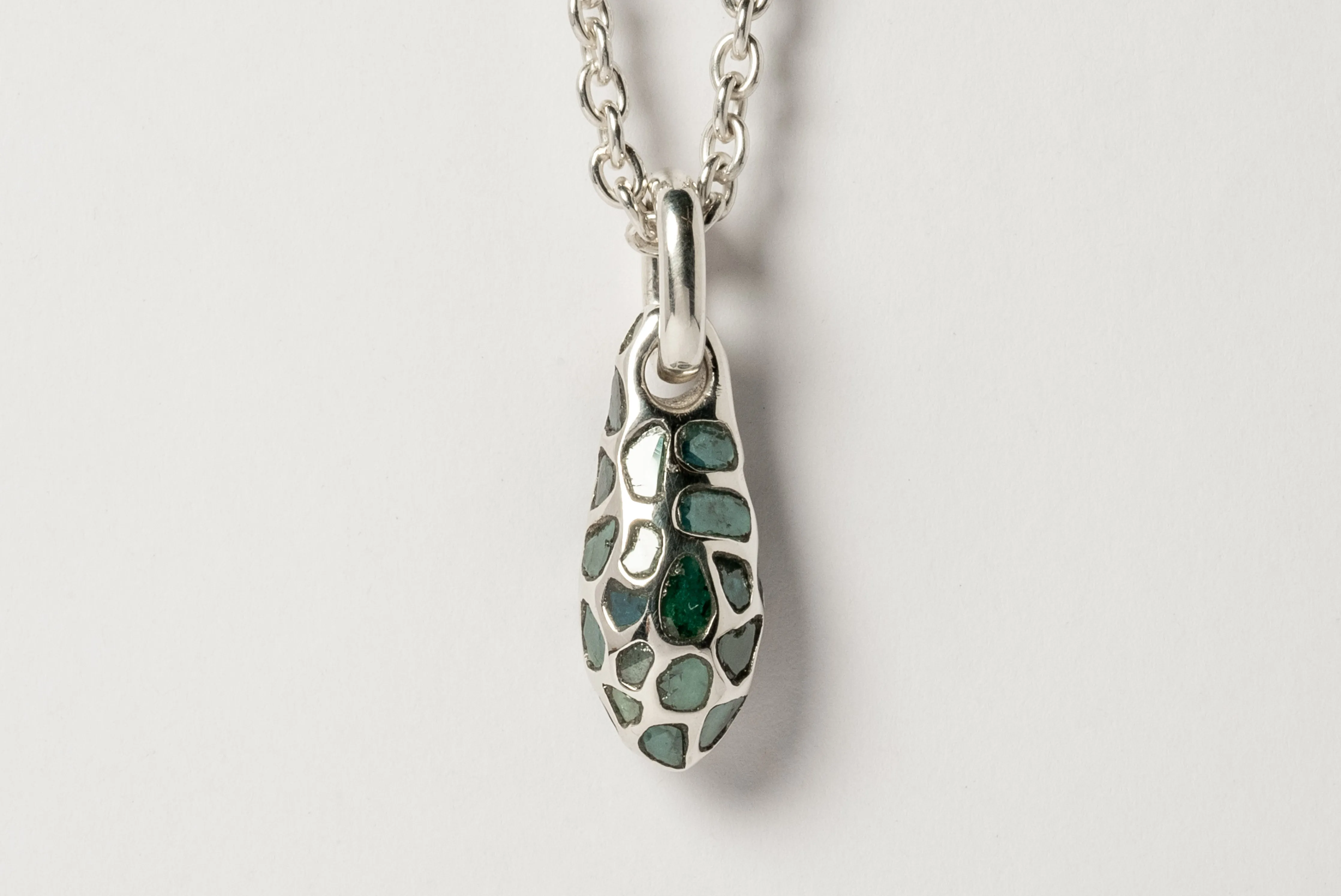 Chrysalis Necklace (Nympha, Mega Pavé, Blue Diamond Slabs, No.1, PA BDIA)