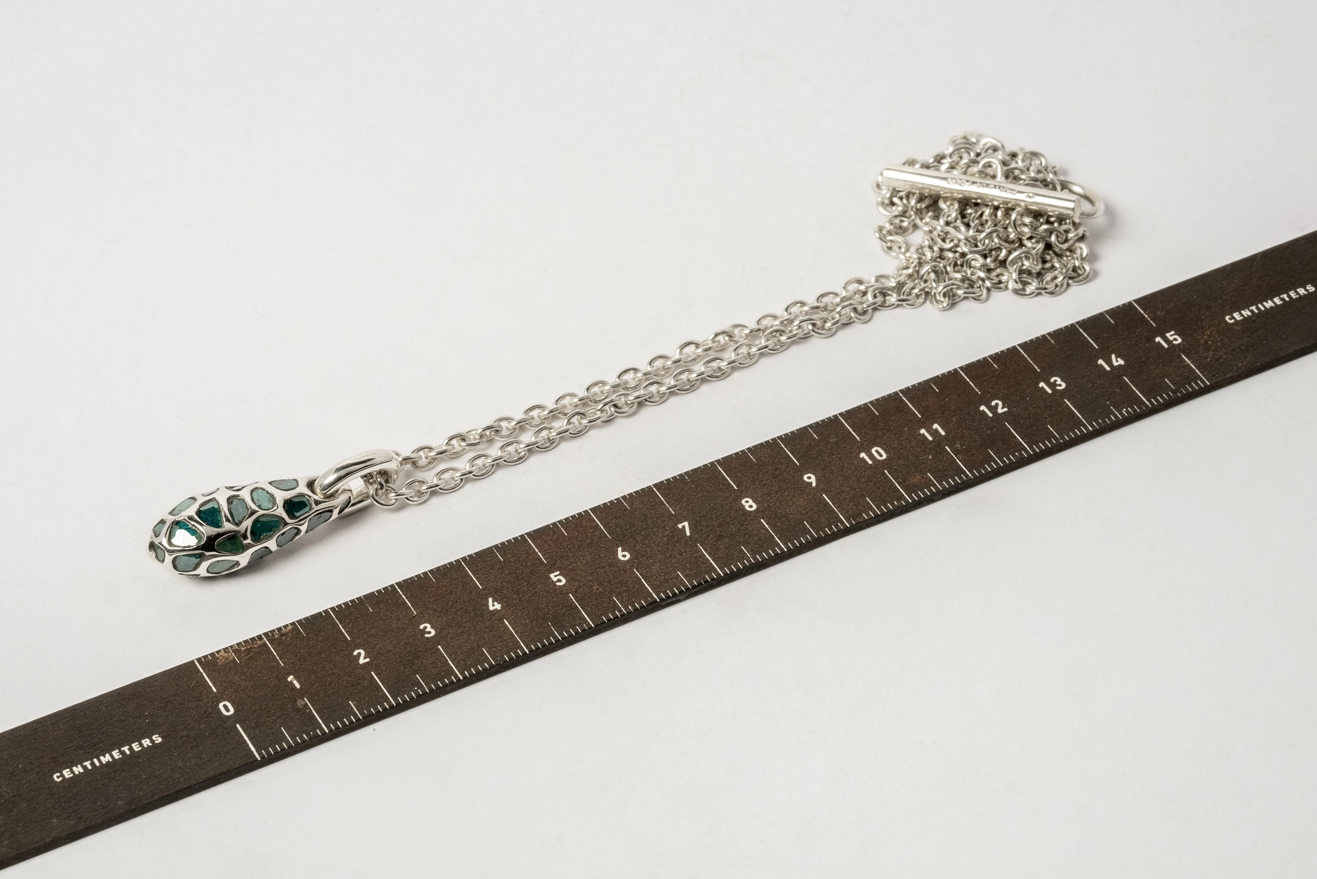 Chrysalis Necklace (Nympha, Mega Pavé, Blue Diamond Slabs, No.1, PA BDIA)