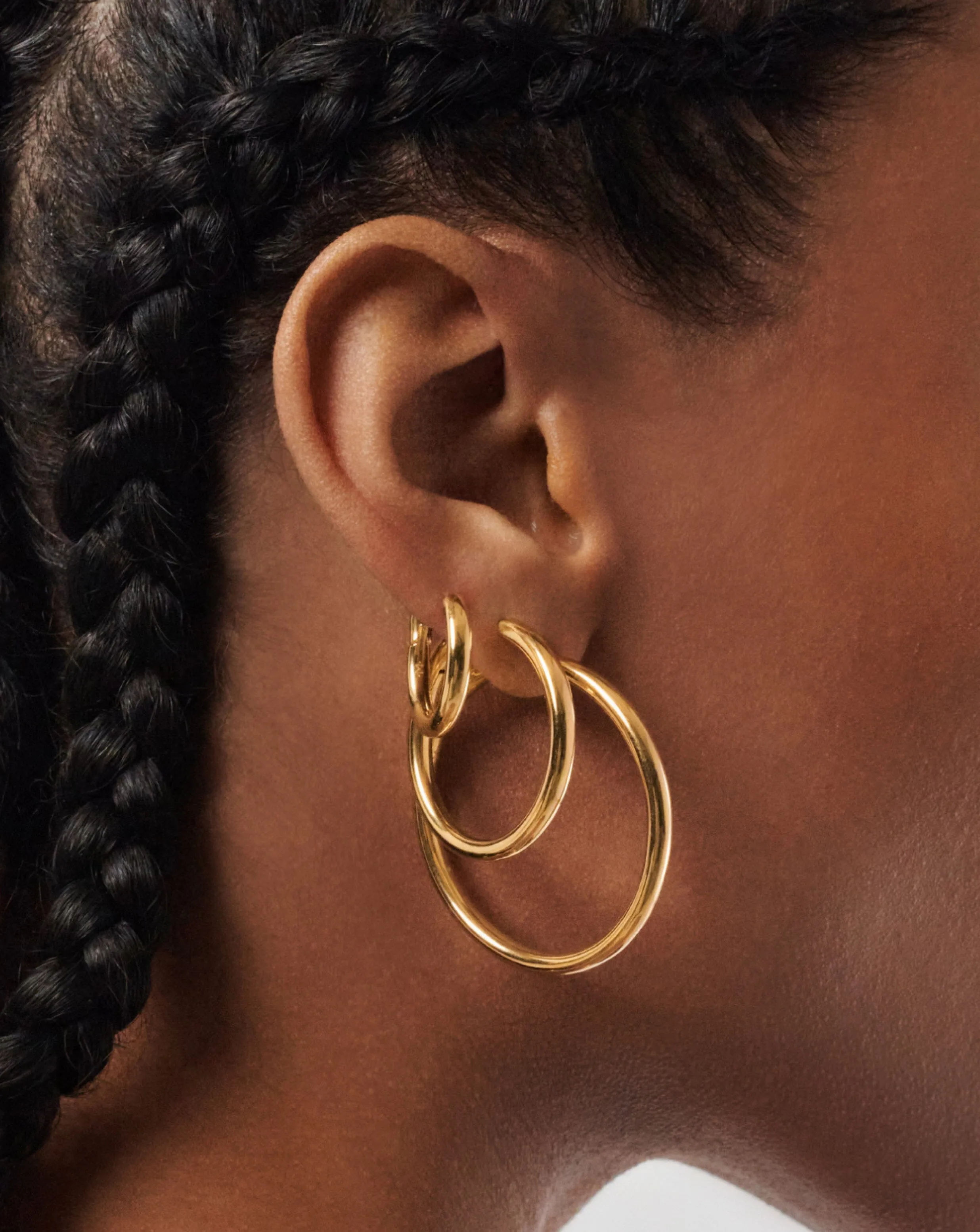 Classic Tunnel Oversized Hoop Earrings | 18ct Gold Plated