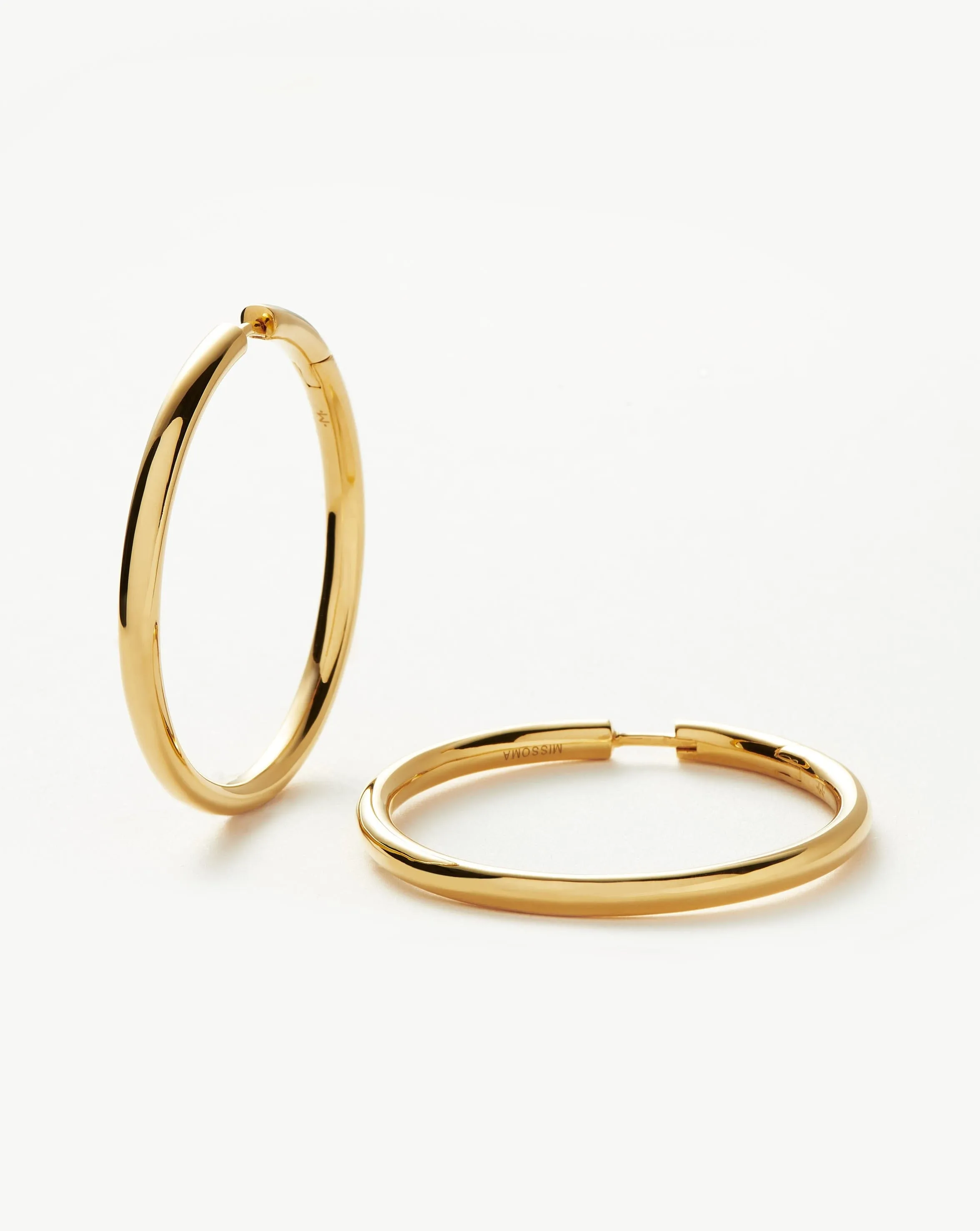 Classic Tunnel Oversized Hoop Earrings | 18ct Gold Plated