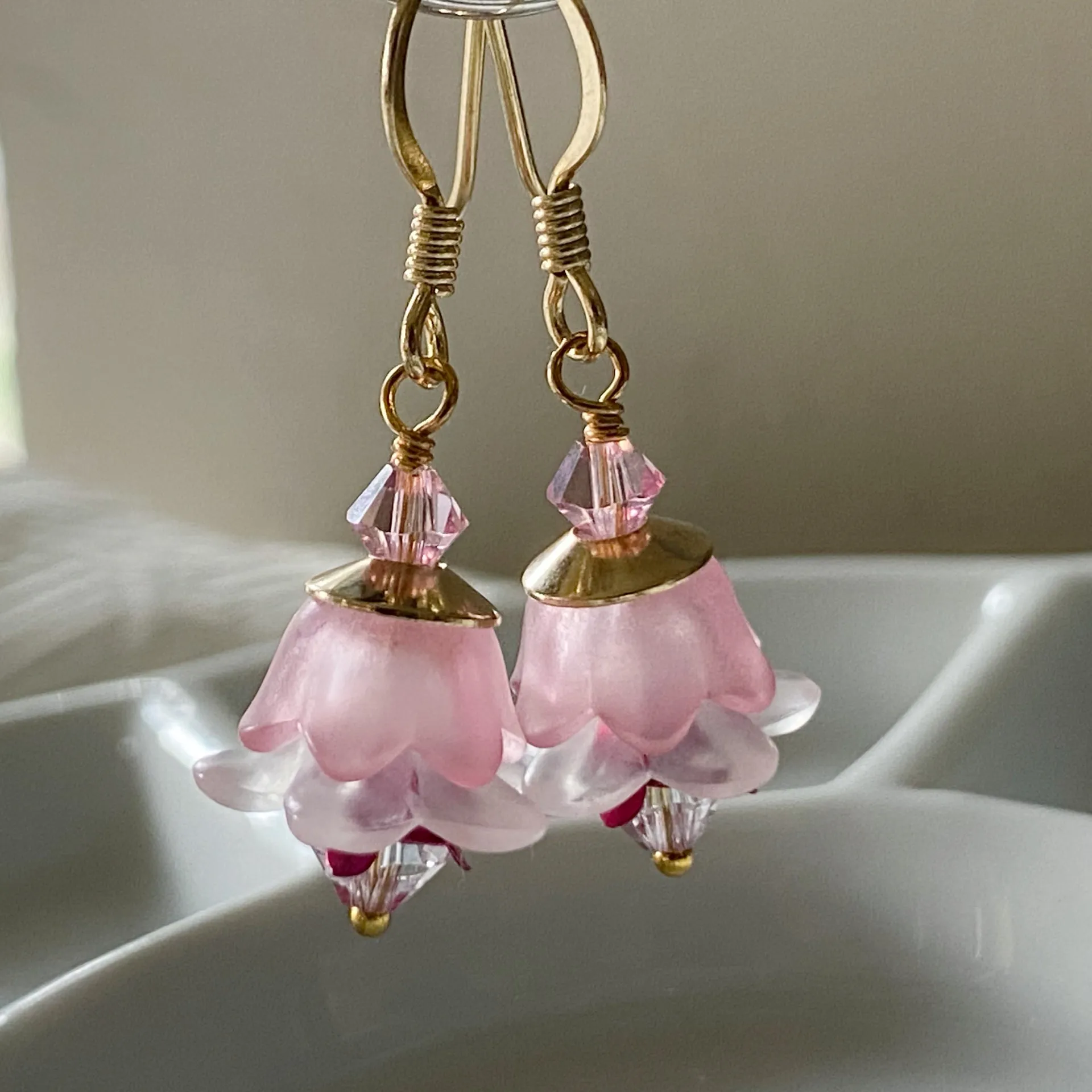 Clearance Flower earrings in pretty pink