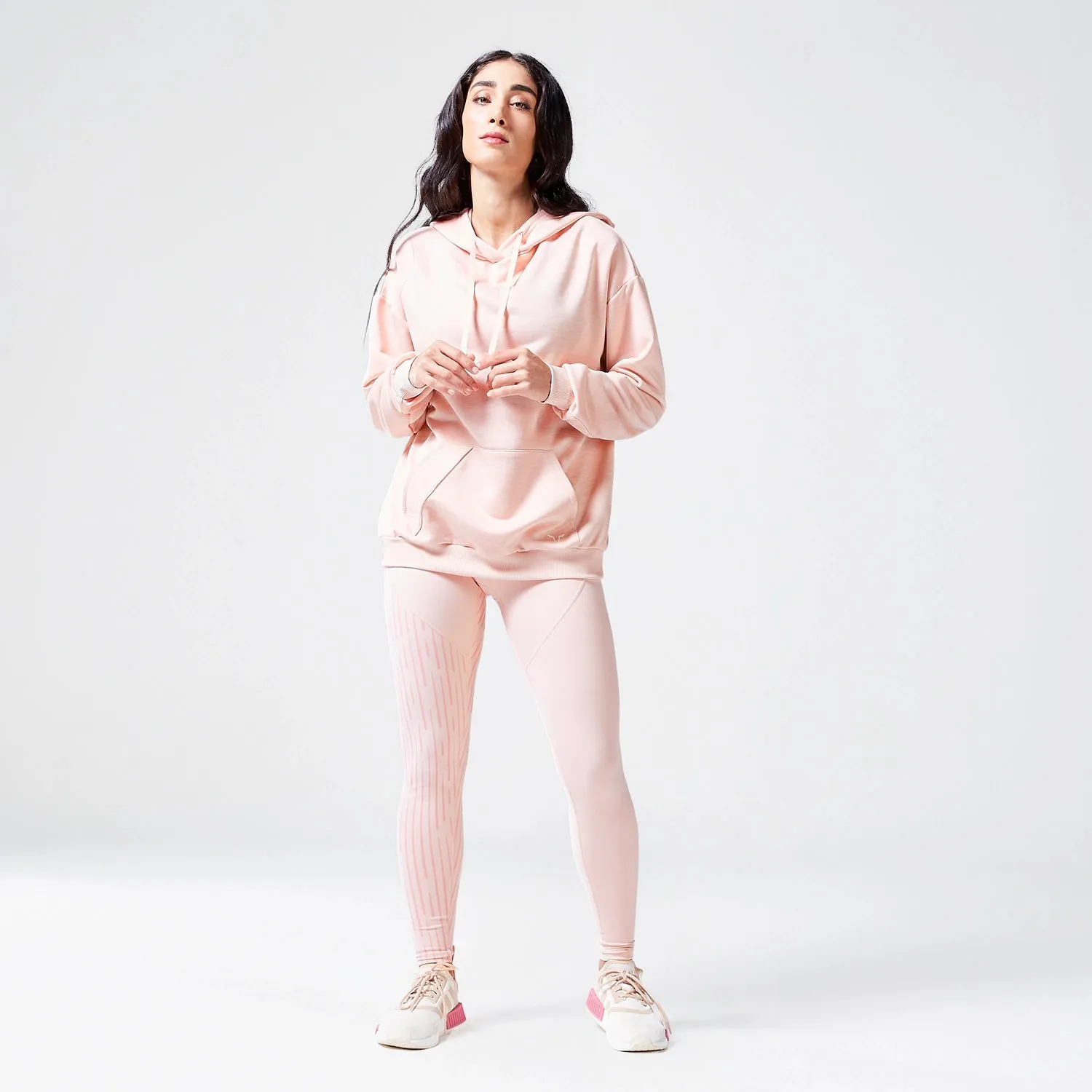 Code Oversized Drip Hoodie - Peach Whip Marl