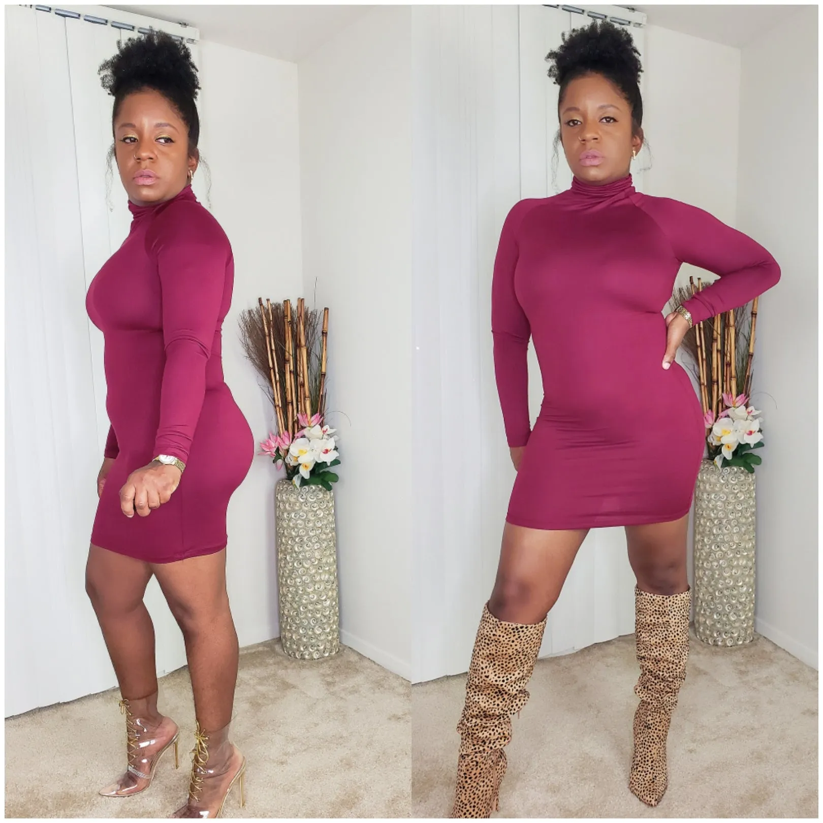 COMEBACK -  Turtleneck Mini Dress