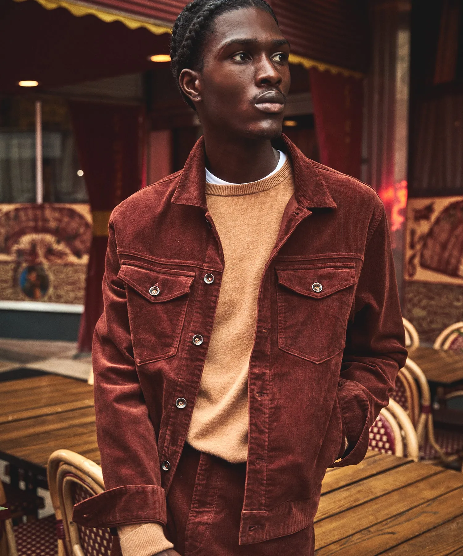 Corduroy Dylan Jacket in Rust