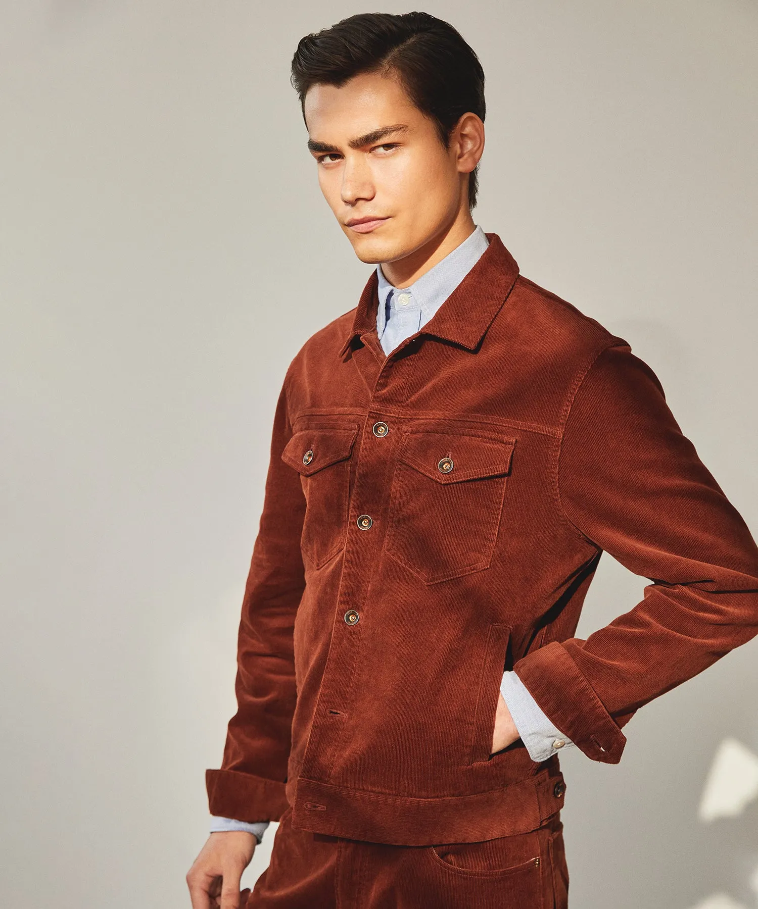 Corduroy Dylan Jacket in Rust