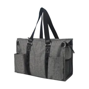 Crosshatch Gray NGIL Zippered Lined Caddy Organizer Tote Bag