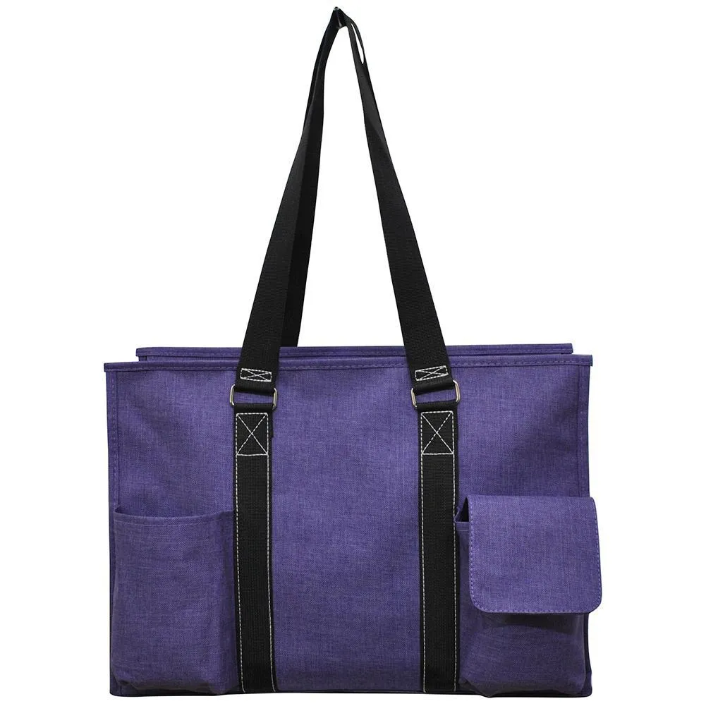 Crosshatch Purple NGIL Zippered Caddy Large Organizer Tote Bag