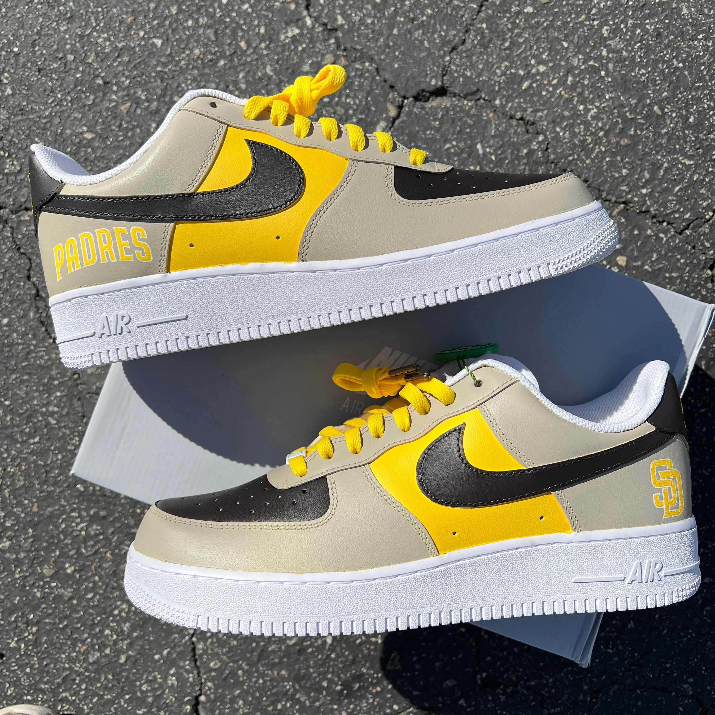 Custom Hand Painted San Diego Padres Nike Air Force 1