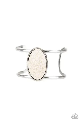 Desert Empress White Stone Cuff Bracelet - Paparazzi Accessories