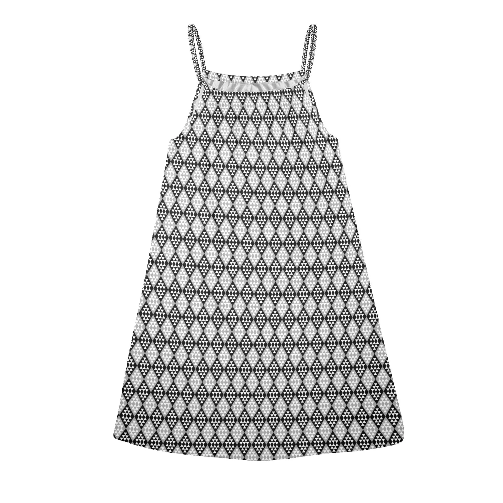 diamond life times 2 Drawstring Neck Sleeveless Dress (Model D68)