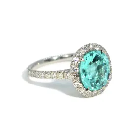 Eclat Jewels - One of a Kind Ring with Paraiba Tourmaline and Diamonds, Platinum