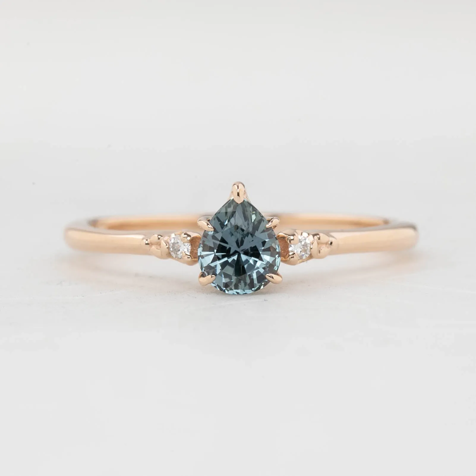 Estel Ring - 0.60ct Blue Montana Sapphire Ring, 14k Rose Gold