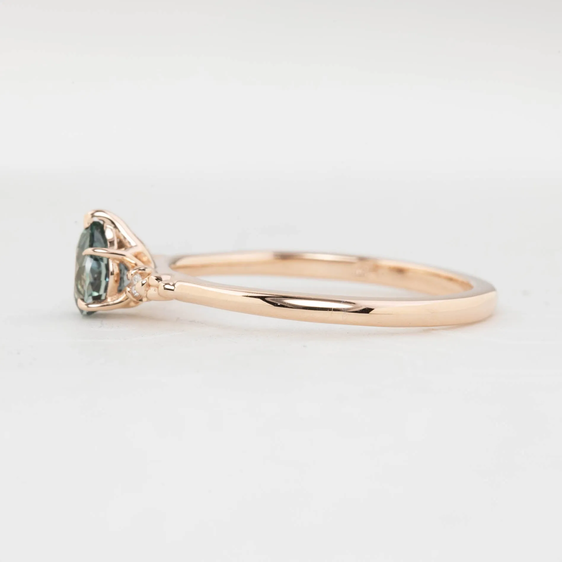 Estel Ring - 0.60ct Blue Montana Sapphire Ring, 14k Rose Gold